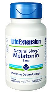 Natural Sleep Melatonin 5 mg (60 Veggie Caps)* Life Extension